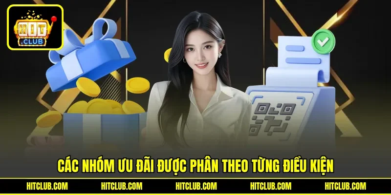 Các nhóm ưu đãi được phân theo từng điều kiện Các nhóm ưu đãi được phân theo từng điều kiện
