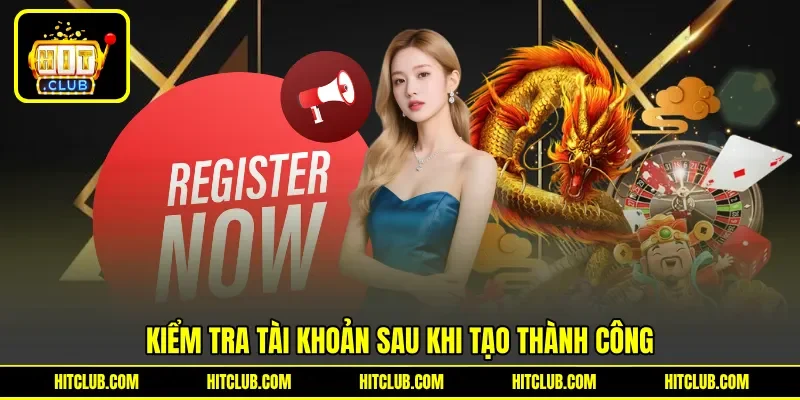 Kiểm tra tài khoản sau khi tạo thành công