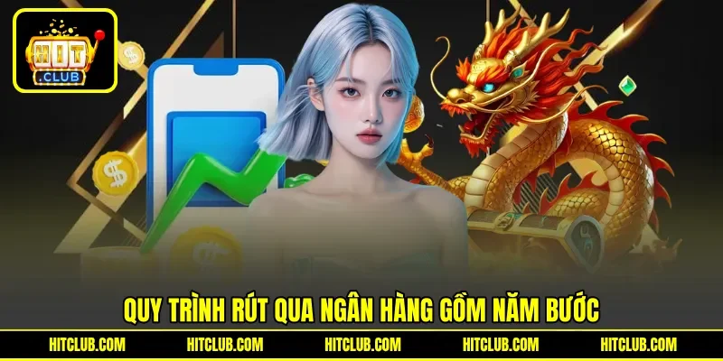 Quy trình rút qua ngân hàng gồm năm bước